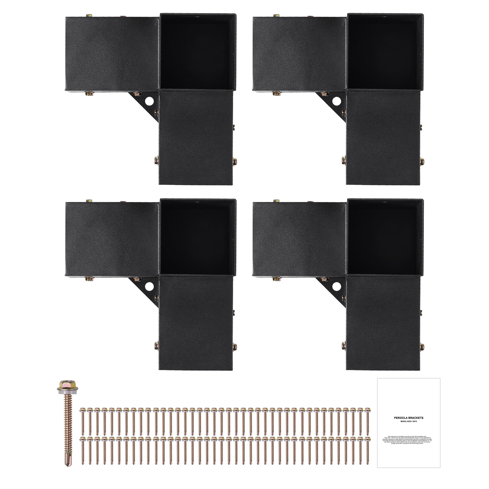 Pergola Corner Bracket Kit 3-way Heavy Duty Post Base For Woodworks_voghion.com
